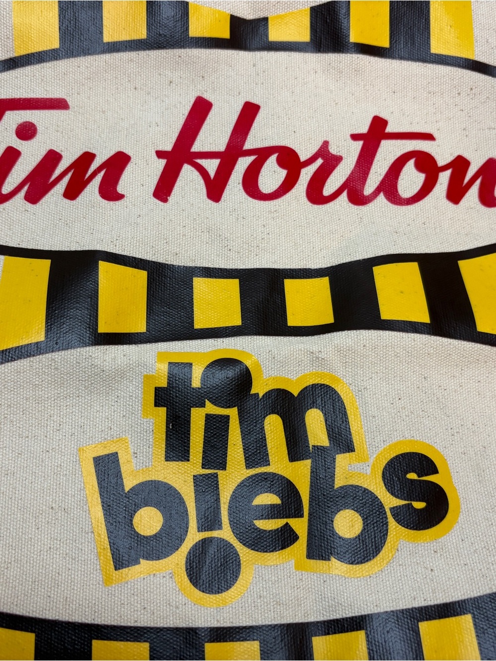 Tim Hortons Yellow & Black Logo Tote Bag